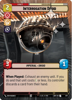 Interrogation Droid (HYPERSPACE FOIL) single card from Star Wars Unlimited