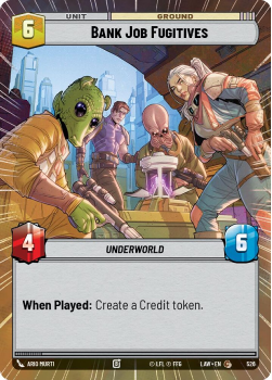 Bank Job Fugitives (HYPERSPACE) single card from Star Wars Unlimited