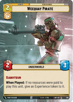 Weequay Pirate (HYPERSPACE) single card from Star Wars Unlimited