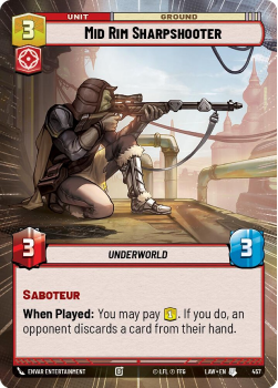 Mid Rim Sharpshooter (HYPERSPACE) single card from Star Wars Unlimited