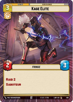 Kage Elite (HYPERSPACE) single card from Star Wars Unlimited