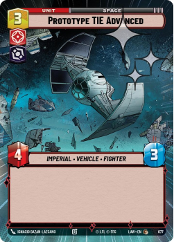 Prototype TIE Advanced (HYPERSPACE FOIL) single card from Star Wars Unlimited