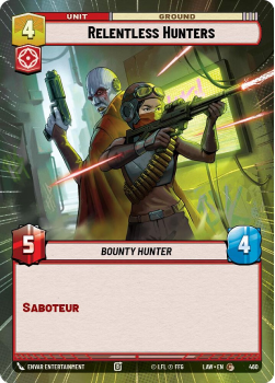 Relentless Hunters (HYPERSPACE) single card from Star Wars Unlimited