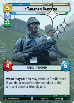 Taramyn Barcona - Eyes Front! (HYPERSPACE FOIL) single card from Star Wars Unlimited