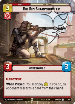 Mid Rim Sharpshooter (HYPERSPACE FOIL) single card from Star Wars Unlimited