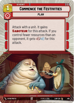 Commence the Festivities (HYPERSPACE) single card from Star Wars Unlimited