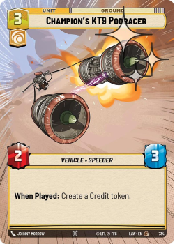 Champion's KT9 Podracer (HYPERSPACE FOIL) single card from Star Wars Unlimited