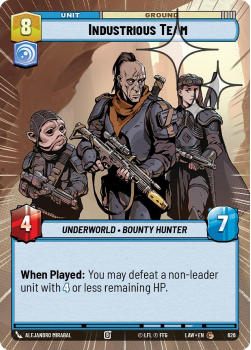 Industrious Team (HYPERSPACE FOIL) single card from Star Wars Unlimited