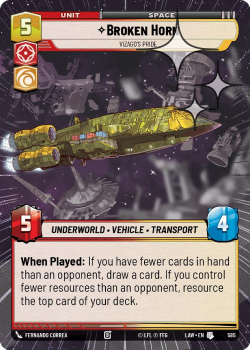 Broken Horn - Vizago's Pride (HYPERSPACE FOIL) single card from Star Wars Unlimited