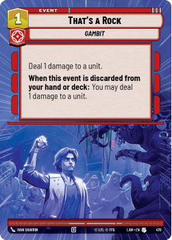 That's a Rock (HYPERSPACE) single card from Star Wars Unlimited