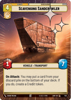 Scavenging Sandcrawler (HYPERSPACE FOIL) single card from Star Wars Unlimited