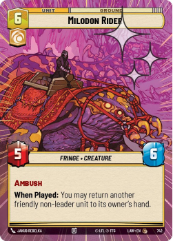 Milodon Rider (HYPERSPACE FOIL) single card from Star Wars Unlimited
