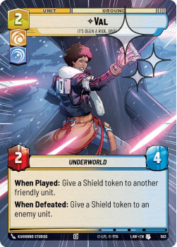 Val - It's Been a Ride, Babe (HYPERSPACE FOIL) single card from Star Wars Unlimited