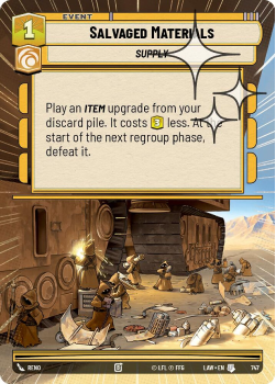 Salvaged Materials (HYPERSPACE FOIL) single card from Star Wars Unlimited