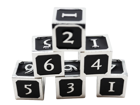 6 piece Metal D6s Black and Silver