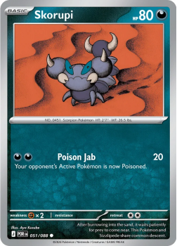 Skorupi single card from Pokemon