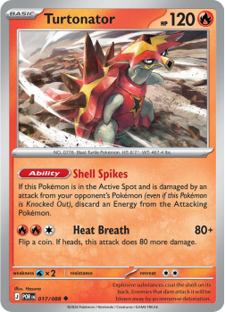 Turtonator single card from Pokemon