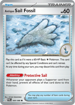 Antique Sail Fossil single card from Pokemon