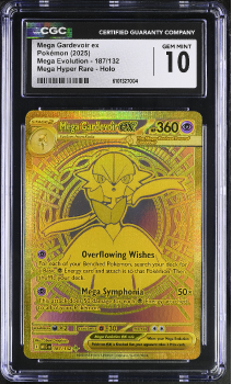 Mega Gardevoir EX (MEGA HYPER RARE) : 187/132 MEGA EVOLUTION - CERTIFIED GUARANTY COMPANY Graded Card - 10 GEM MINT