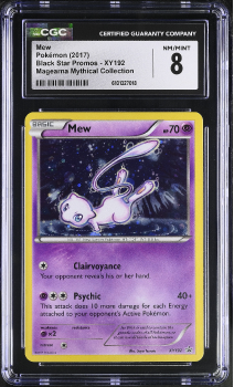 Mew (PROMO) : XY192 BLACK STAR PROMO - CERTIFIED GUARANTY COMPANY Graded Card - 8 N/M MINT