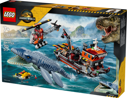 LEGO&reg; Jurassic World Mosasaurus Dinosaur Boat Attack (77983)