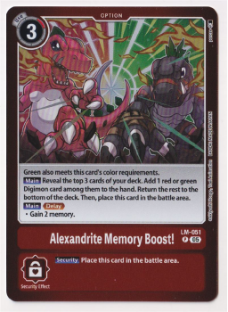 Alexandrite Memory Boost! single card from Digimon