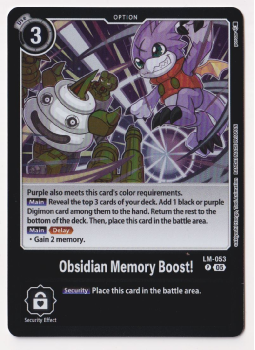Obsidian Memory Boost! single card from Digimon