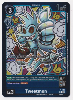 Tweetmon (ALTERNATIVE ART) single card from Digimon