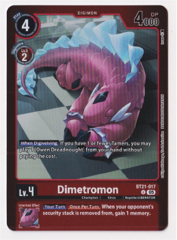 Dimetromon (ALTERNATIVE ART) single card from Digimon