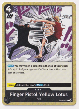Finger Pistol Yellow Lotus single card from One Piece Trading Card Game