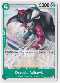 Dracule Mihawk single card from One Piece Trading Card Game
