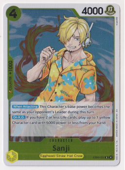 Sanji single card from One Piece Trading Card Game