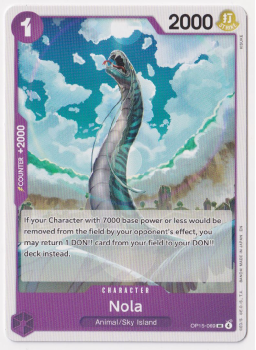 Nola single card from One Piece Trading Card Game
