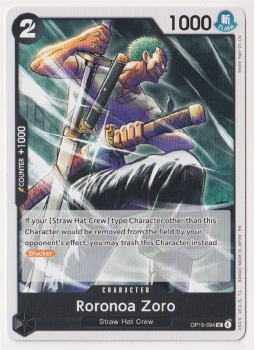 Roronoa Zoro single card from One Piece Trading Card Game