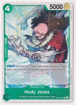 Hody Jones single card from One Piece Trading Card Game