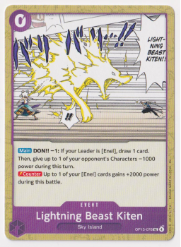 Lightning Beast Kiten single card from One Piece Trading Card Game