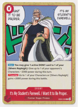 It’s My Student’s Farewell. I Want It to Be Proper. single card from One Piece Trading Card Game