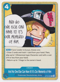 And No One Else Can Have It! It's Our Memento of Him single card from One Piece Trading Card Game