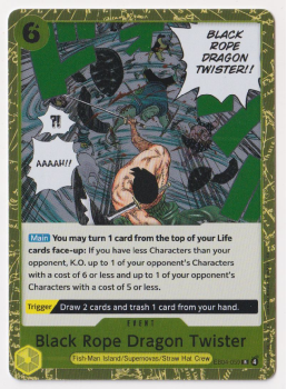 Black Rope Dragon Twister single card from One Piece Trading Card Game
