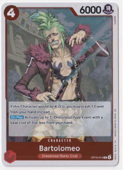 Bartolomeo single card from One Piece Trading Card Game