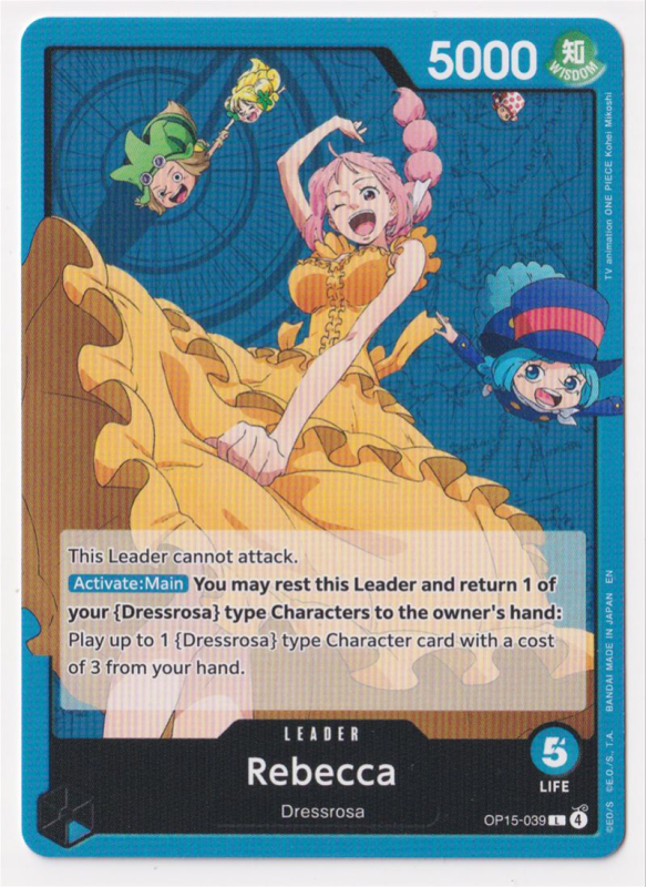 Rebecca : OP15-039 ADVENTURES ON KAMI'S ISLAND - One Piece Single Card Rebecca : OP15-039 ADVENTURES ON KAMI'S ISLAND - One Piece Single Card
