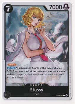 Stussy single card from One Piece Trading Card Game