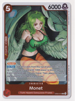 Monet single card from One Piece Trading Card Game