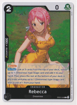 Rebecca single card from One Piece Trading Card Game