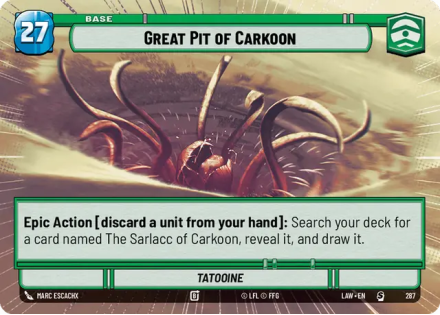Great Pit of Carkoon - Tatooine (HYPERSPACE) single card from Star Wars Unlimited