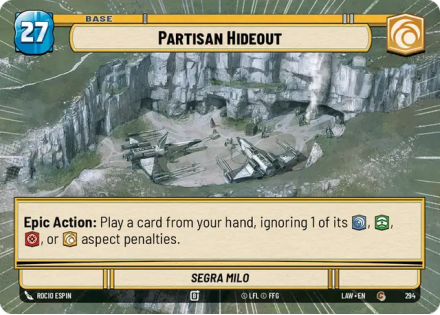 Partisan Hideout - Segra Milo (HYPERSPACE) single card from Star Wars Unlimited
