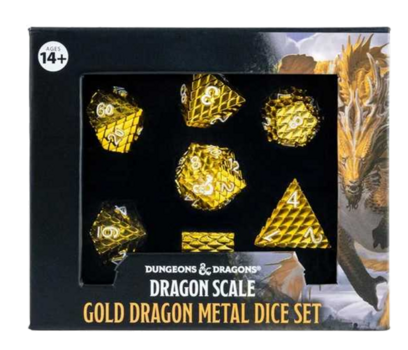 Dungeons & Dragons Dragon Scale Metal Dice Set: Gold