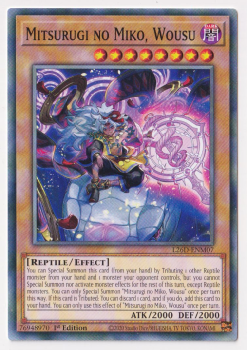 Mitsurugi no Miko, Wousu (Common) single card from Yu-Gi-Oh!