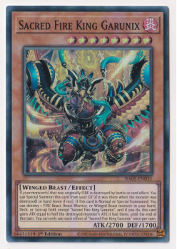 Sacred Fire King Garunix (Super Rare) single card from Yu-Gi-Oh!