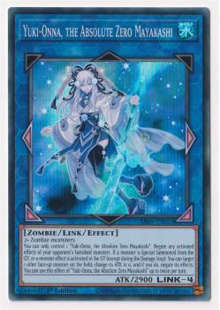 Yuki-Onna, the Absolute Zero Mayakashi (Super Rare) single card from Yu-Gi-Oh!